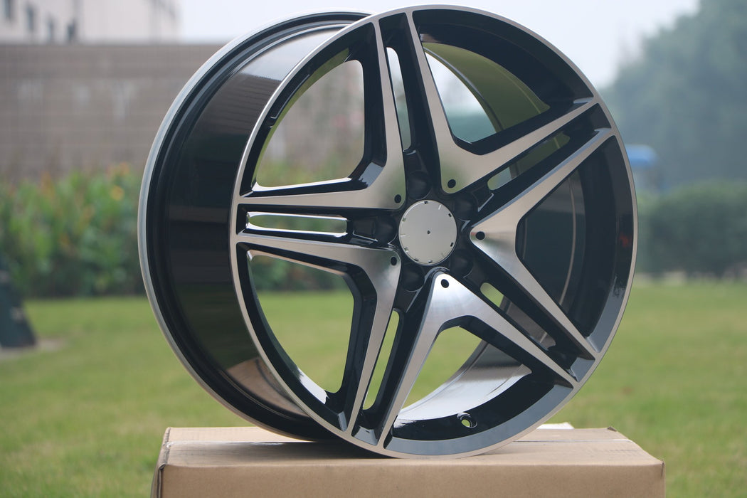 AMG C63 Style Wheels Black Machined Face