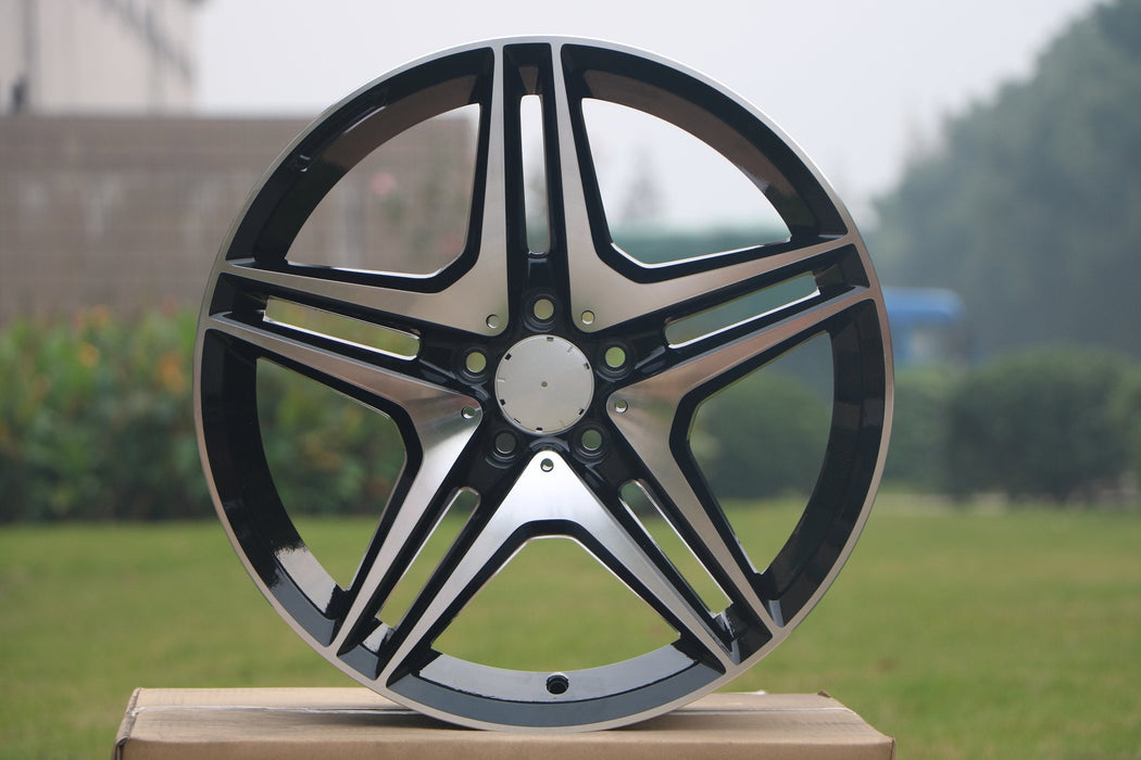 AMG C63 Style Wheels Black Machined Face