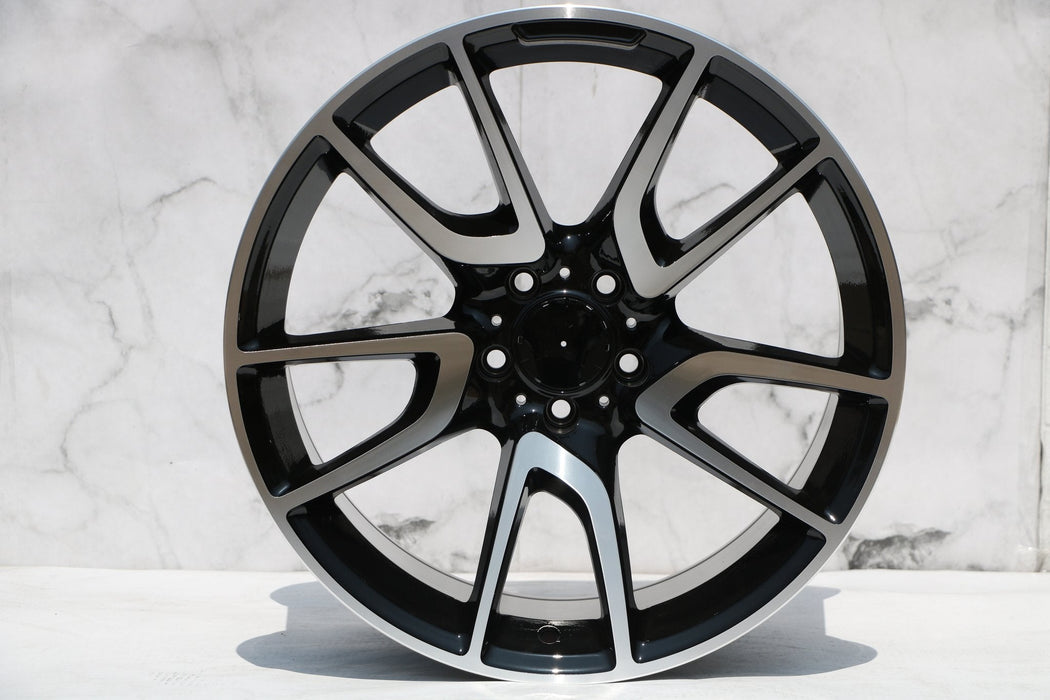 E43 AMG Style Wheels Black Machined Face