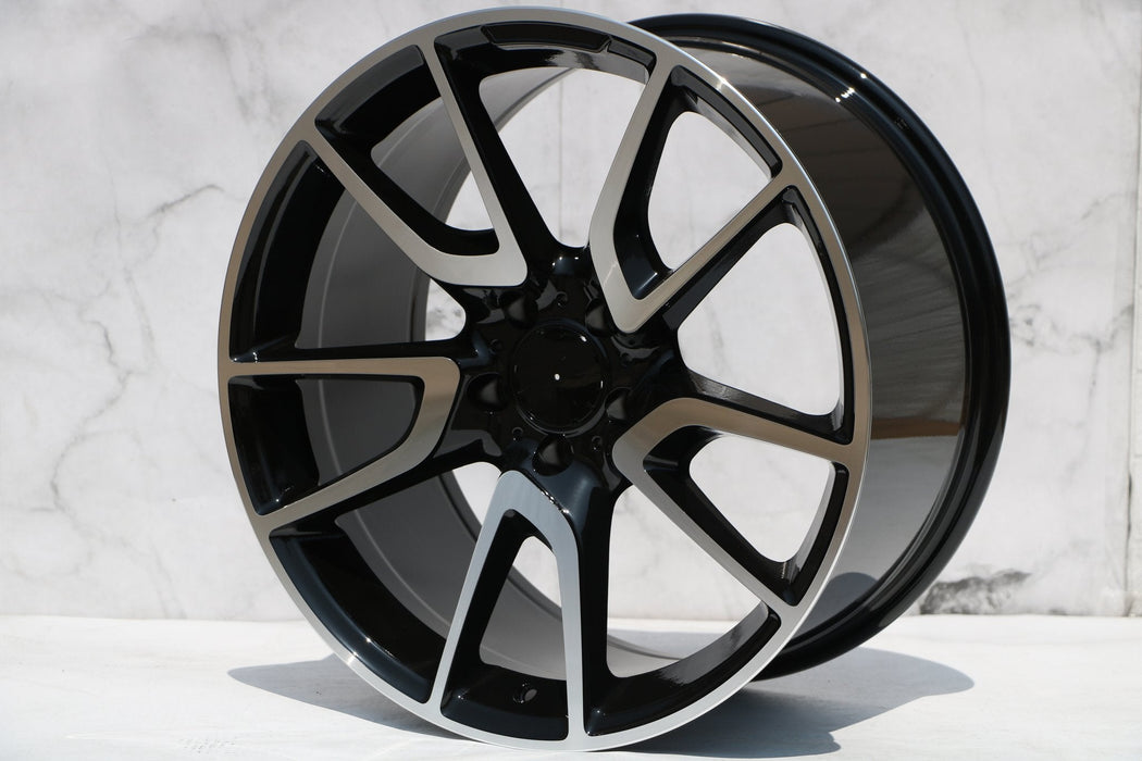 E43 AMG Style Wheels Black Machined Face