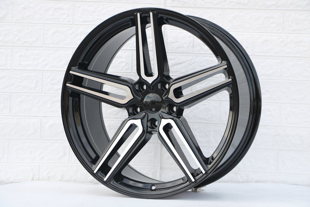 Hybrid Style Wheels Black Machined Face