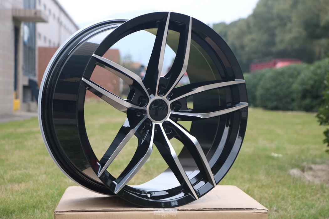 Voss Style Wheels Black Machined Face