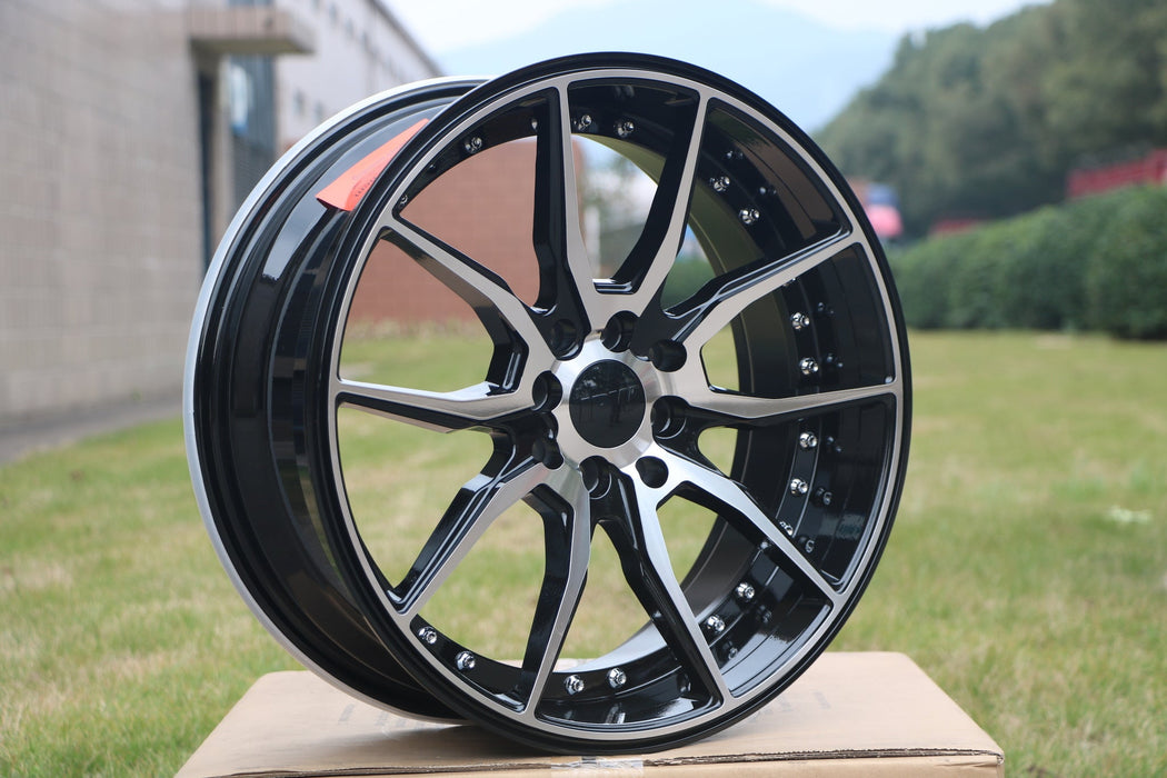 Mesh Style Wheels Black Machined Face
