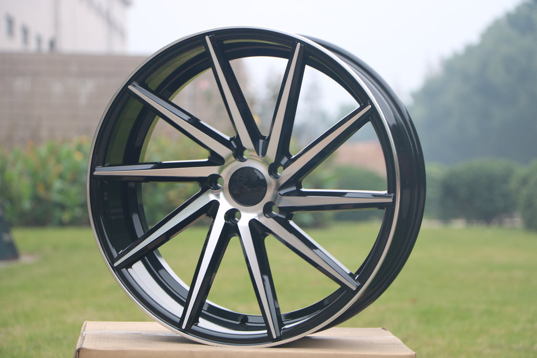 Swirl Style Wheels Black Machined Face