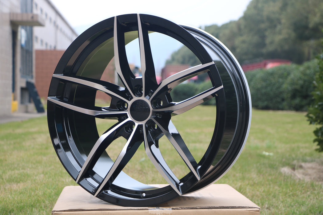 Voss Style Wheels Black Machined Face