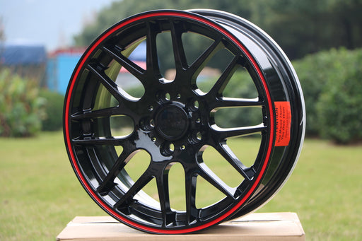 M3 CSL Style Wheels Black Red Lip