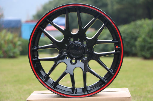 M3 CSL Style Wheels Black Red Lip