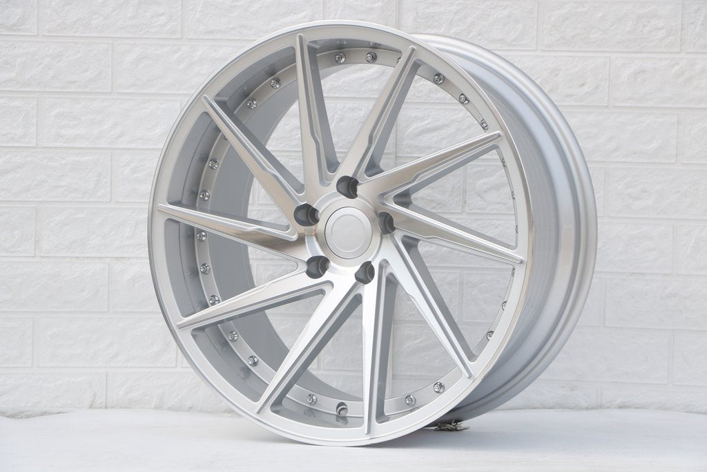 Swirl Style Wheels Silver with Rivets