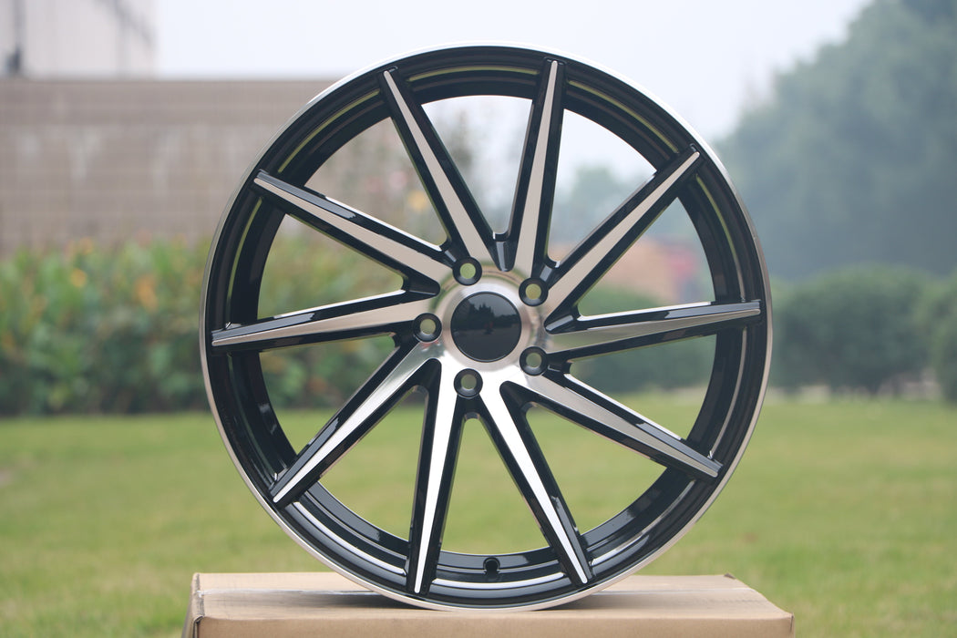 Swirl Style Wheels Black Machined Face