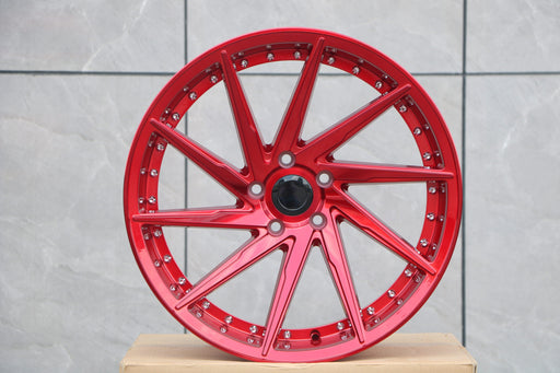 Swirl Style Wheels Red with Rivets