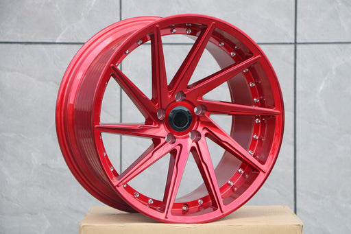 Swirl Style Wheels Red with Rivets