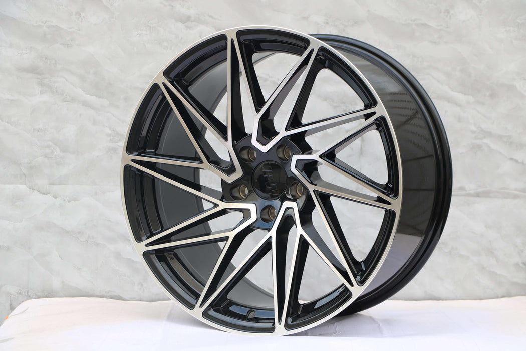 KT Style Wheels Black Machined Face
