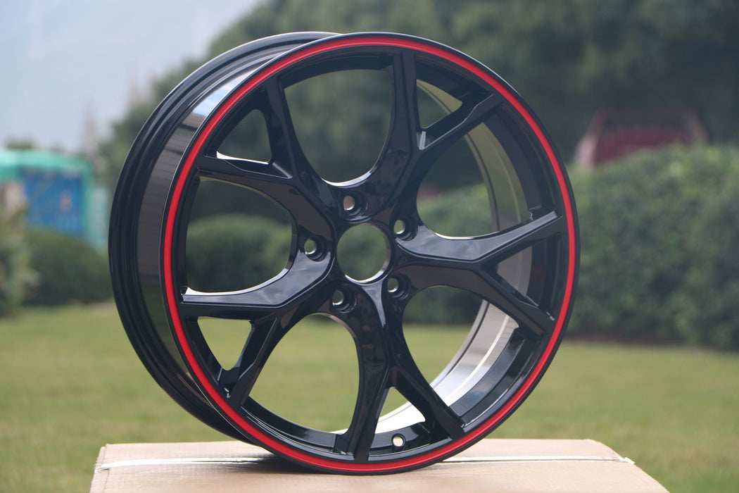 Honda Civic Type R Wheels Black Red Lip