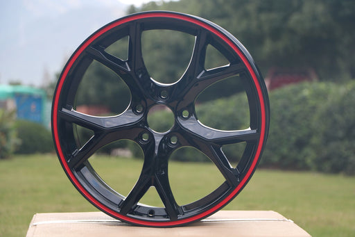 Honda Civic Type R Wheels Black Red Lip