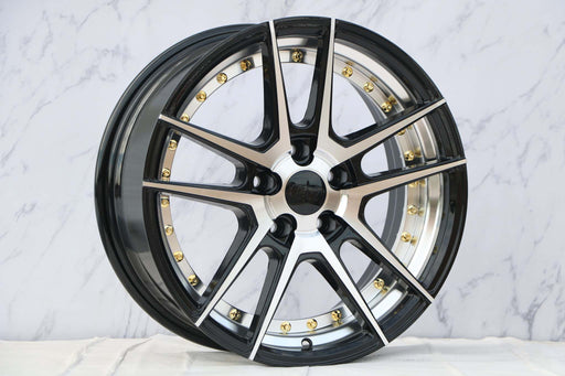 AN Style Wheels Black Machined Face