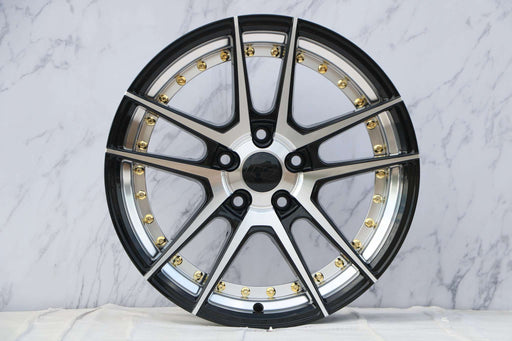 AN Style Wheels Black Machined Face