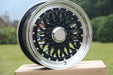 15 Inch BBS RS Style Wheels Black Machined Lip