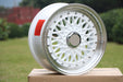 15 Inch BBS RS Style Wheels White Machined Lip